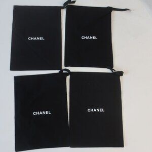 NWOT Womens Chanel Black White Lot of 4 Designer Gift Bag Dust Bags